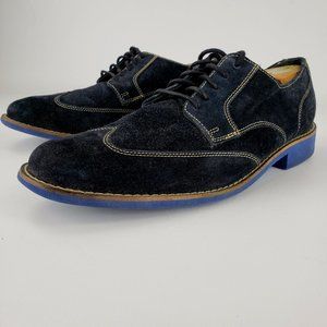 Cole Haan Mens Dress Shoes Size 11.5 Drake Eva Wingtip Oxford Black Suede C10647